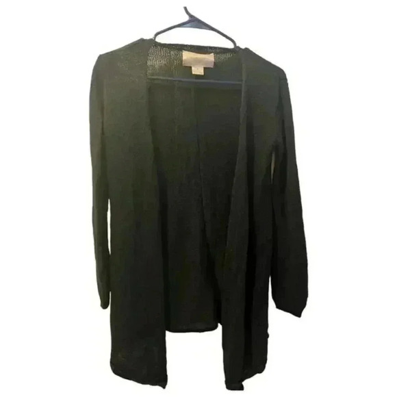 Brochu Walker Petite Black Knit Cardigan Sweater Long Sleeve Open Front Tie - Picture 1 of 8
